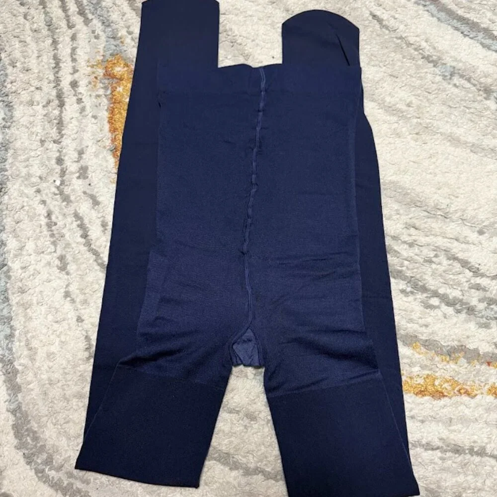 Navy Blue Stretch Shaping Tights High-Rise